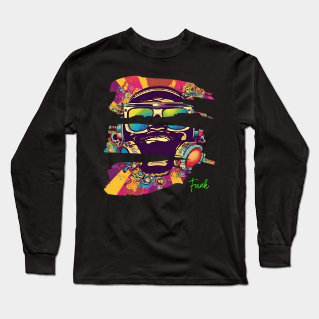 FUNK Music Trippy Art Long Sleeve T-Shirt by Klau